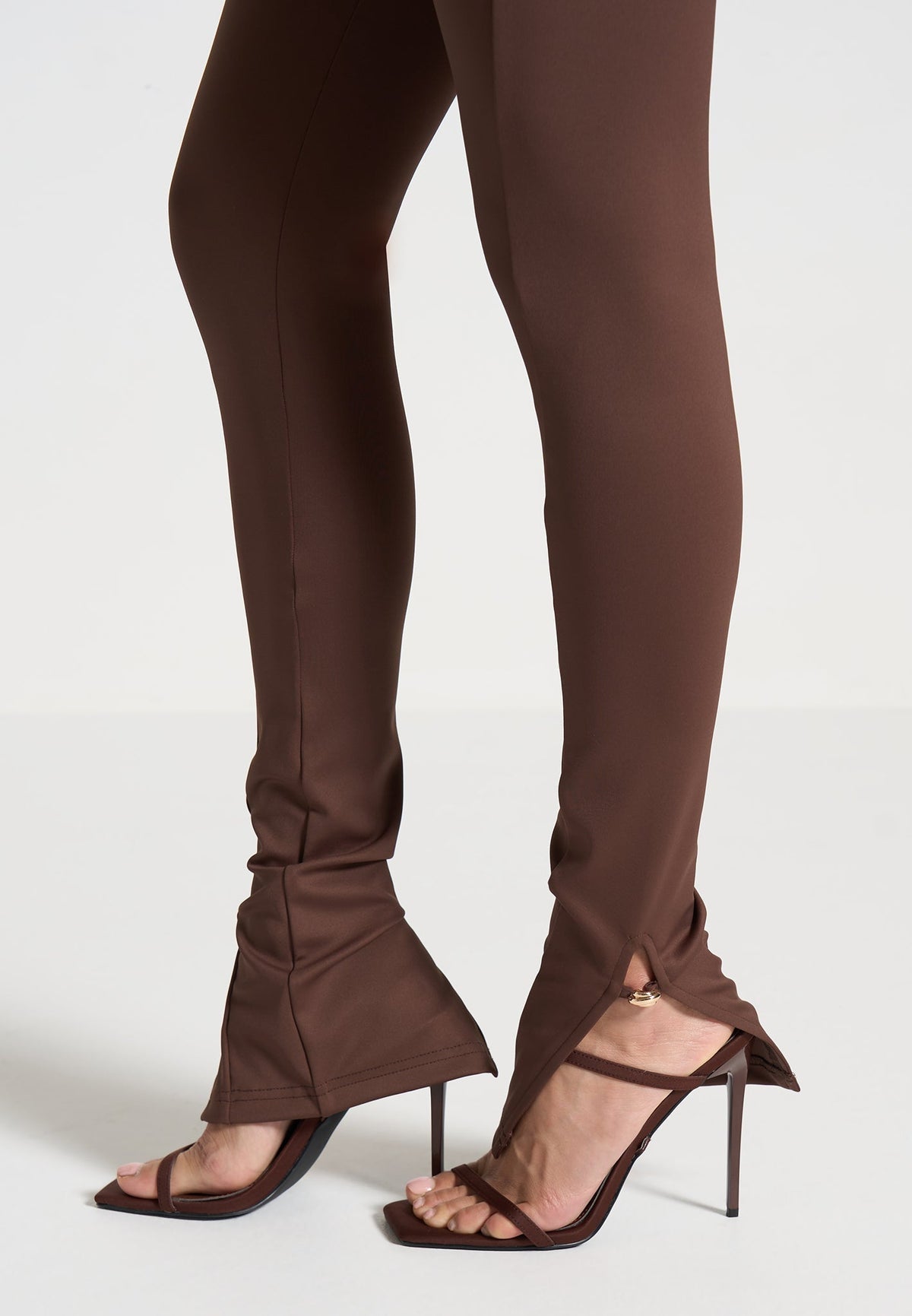 Twisted Bust Off Shoulder Jumpsuit - Brown