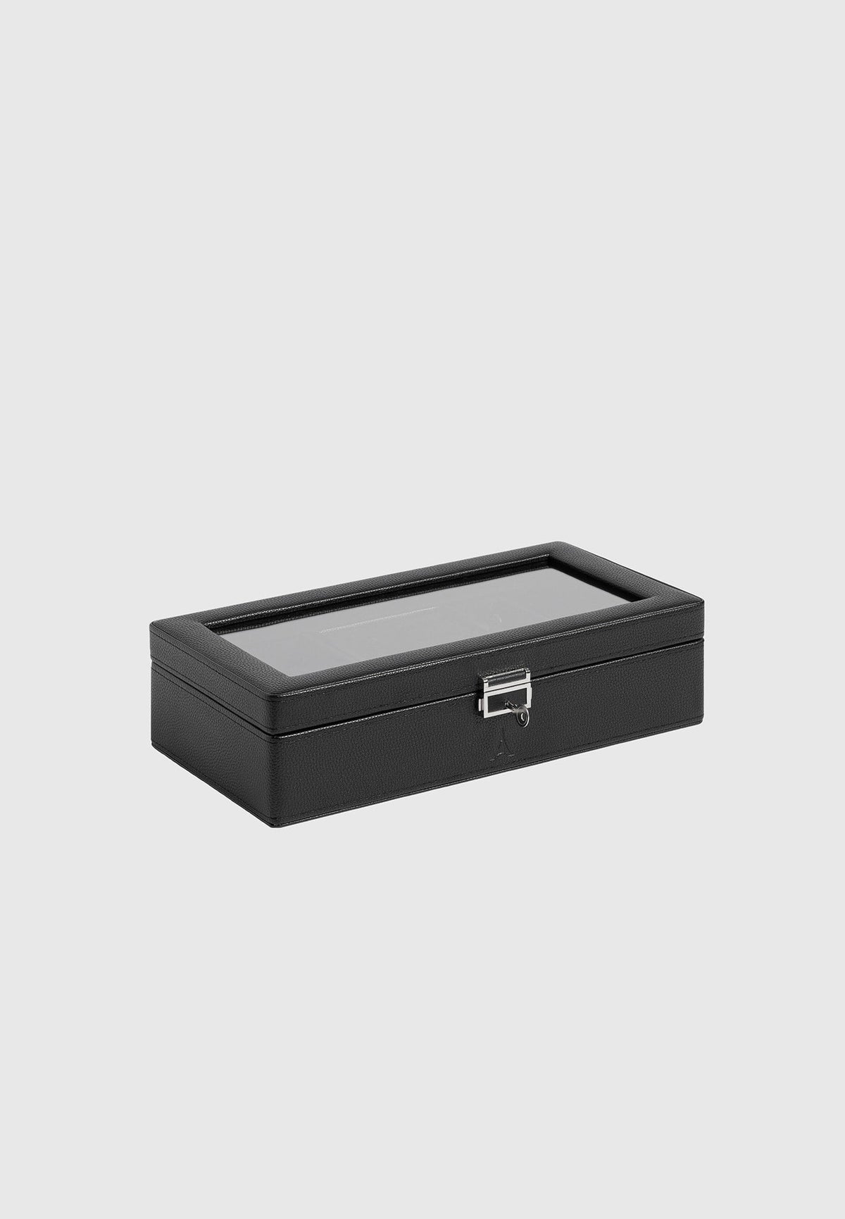 Leather Watch and Jewellery Box - Black