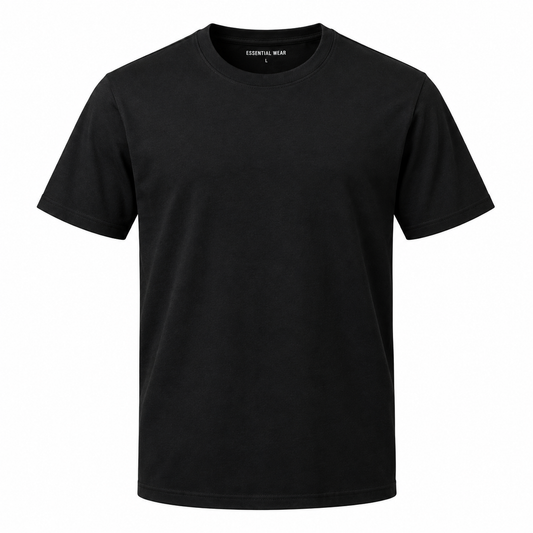 Essential Wear Men's Premium Black T-Shirt