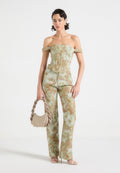 Jacquard Boyfriend Jeans - Sage