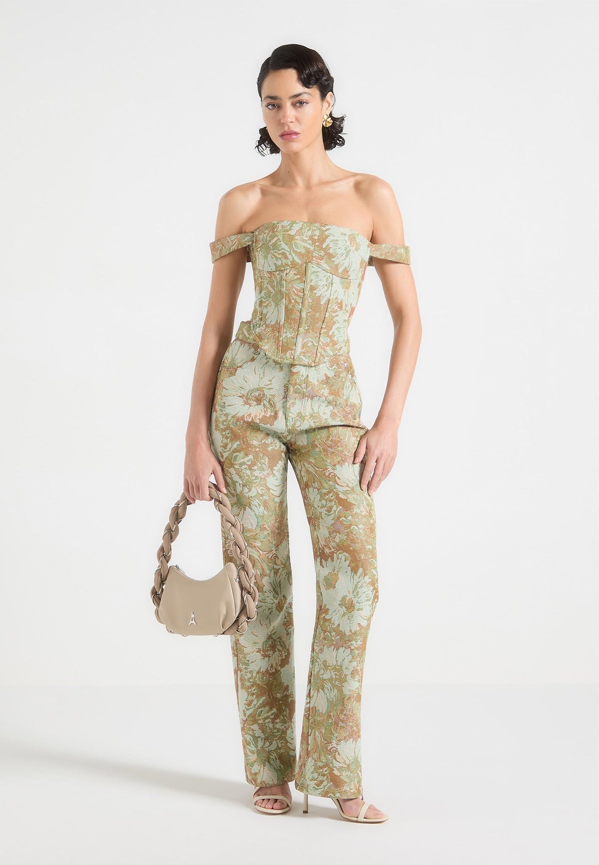 Jacquard Boyfriend Jeans - Sage