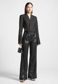 Tailored High Leg Blazer Bodysuit - Black