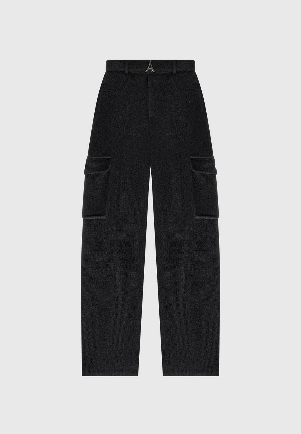 Wool Tailored Cargo Trousers - Black