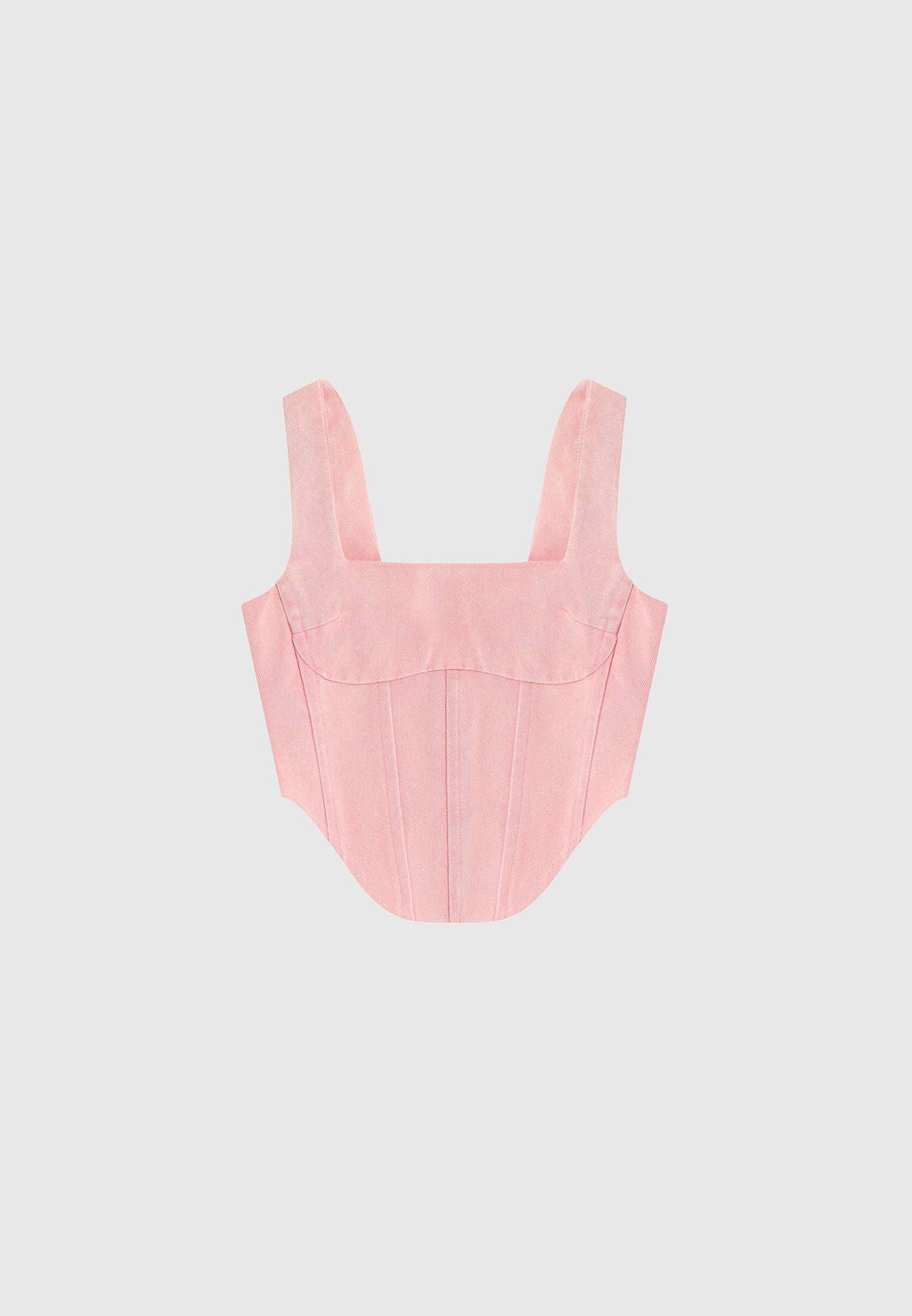 Denim Corset Top - Washed Pink