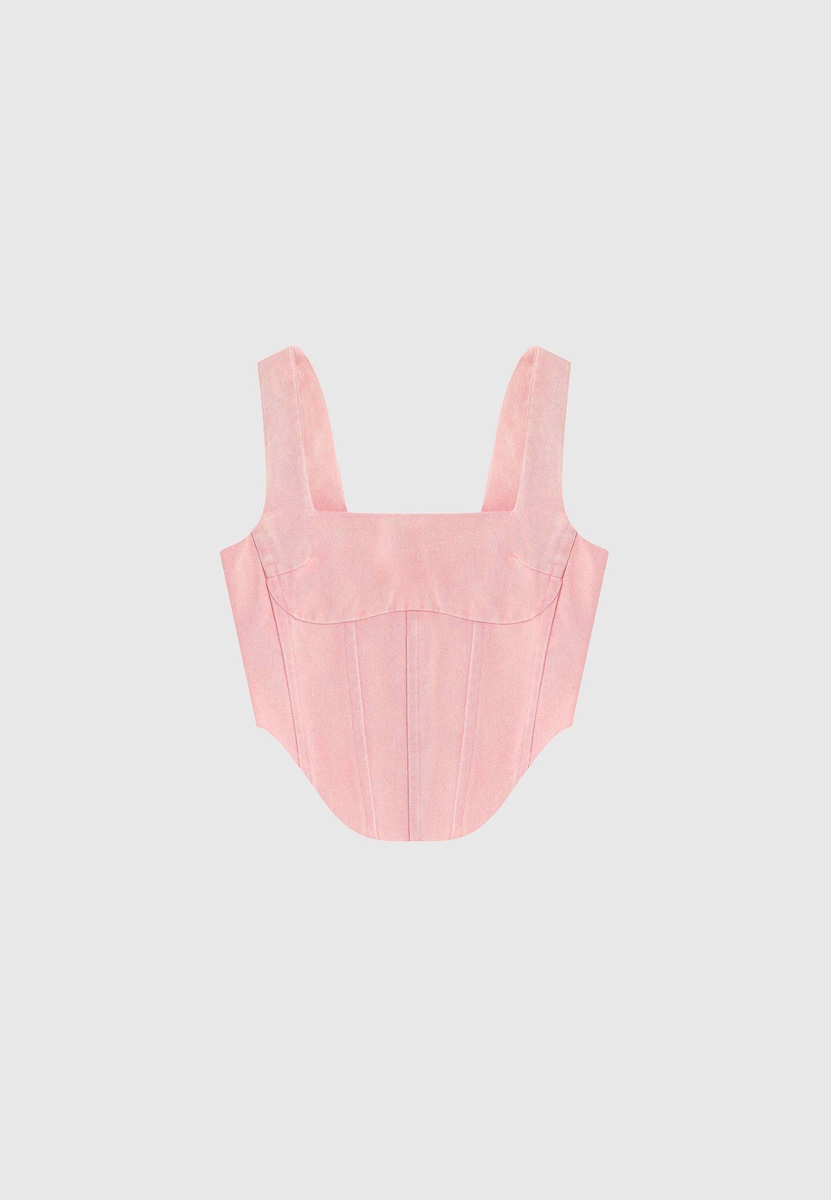 Denim Corset Top - Washed Pink