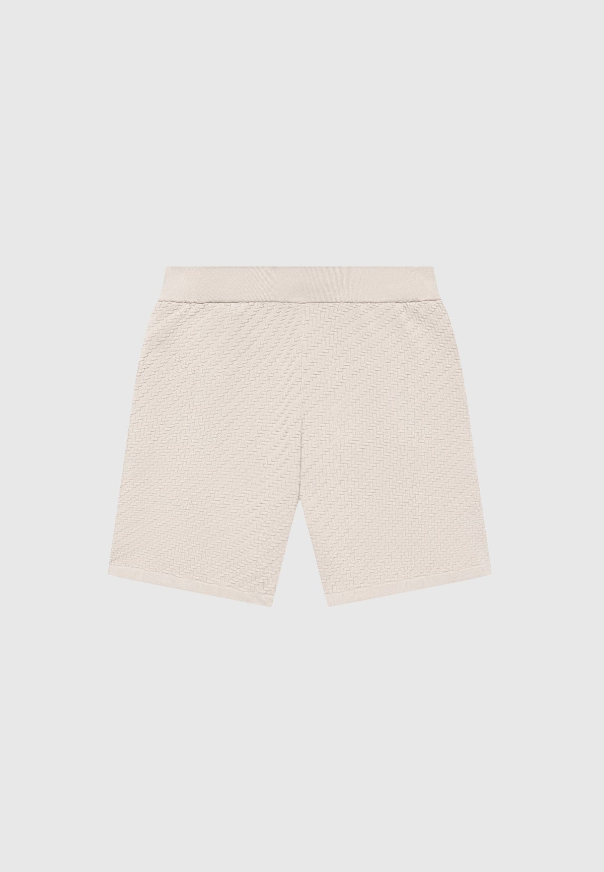 Herringbone Knit Shorts - Taupe