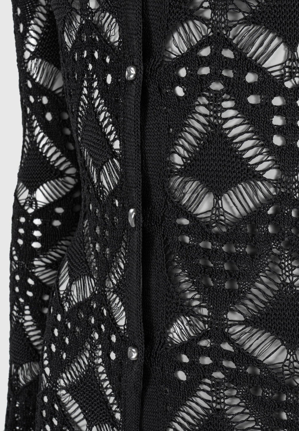 Knit Longline Cover Up Cardigan - Black