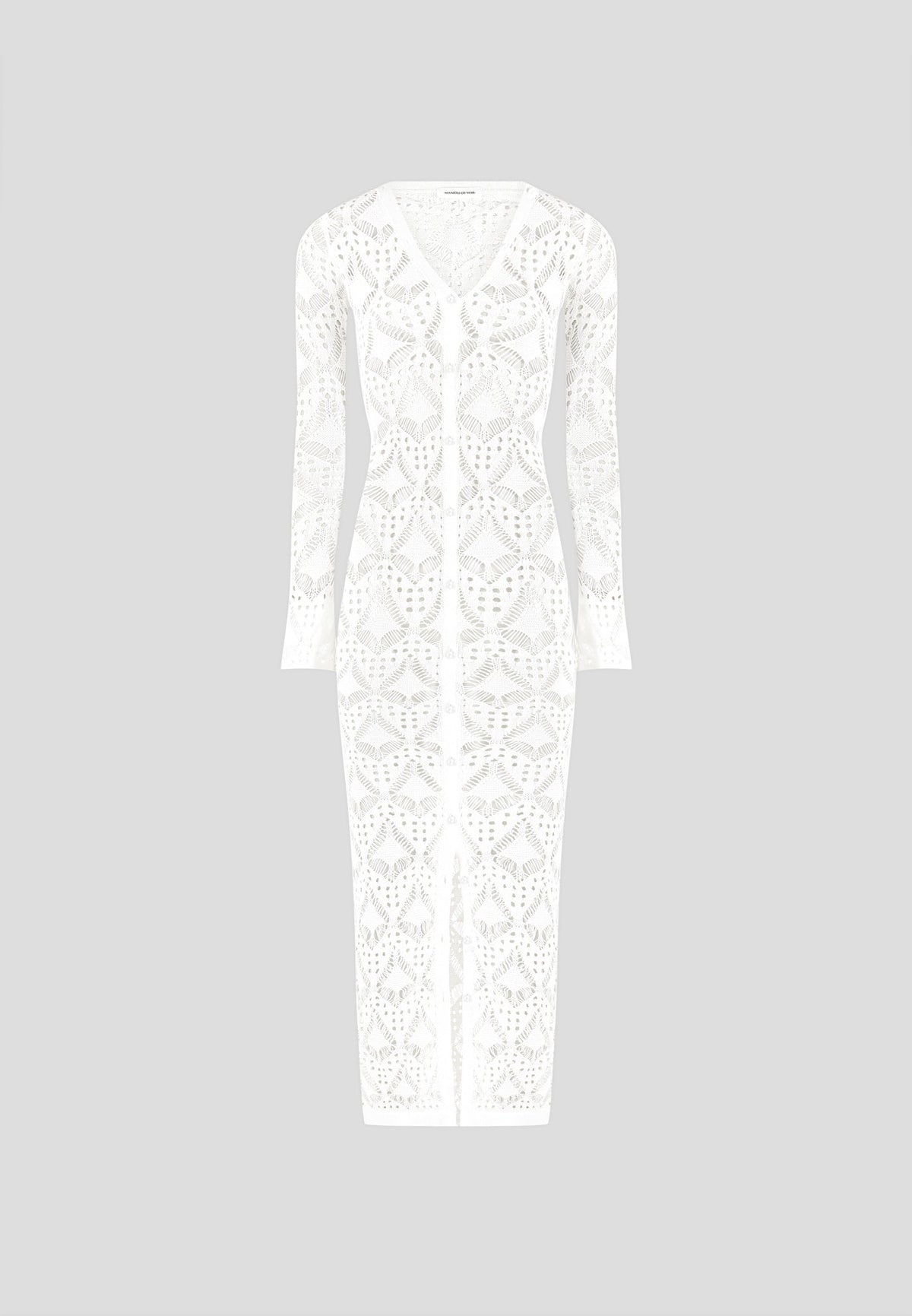 Knit Longline Cover Up Cardigan - Off White