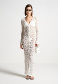 Knit Longline Cover Up Cardigan - Off White