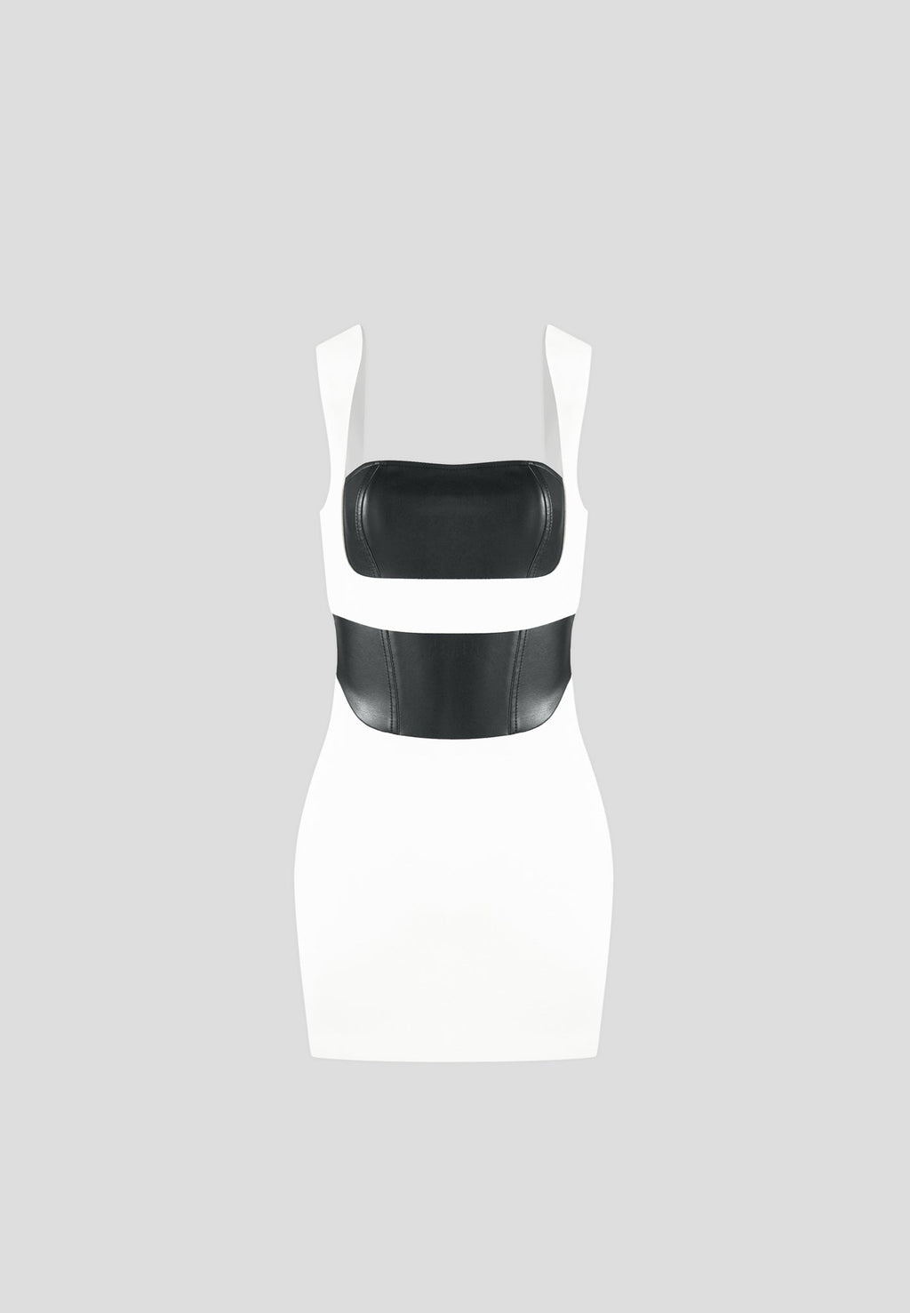 Layered Corset Mini Dress - White/Black