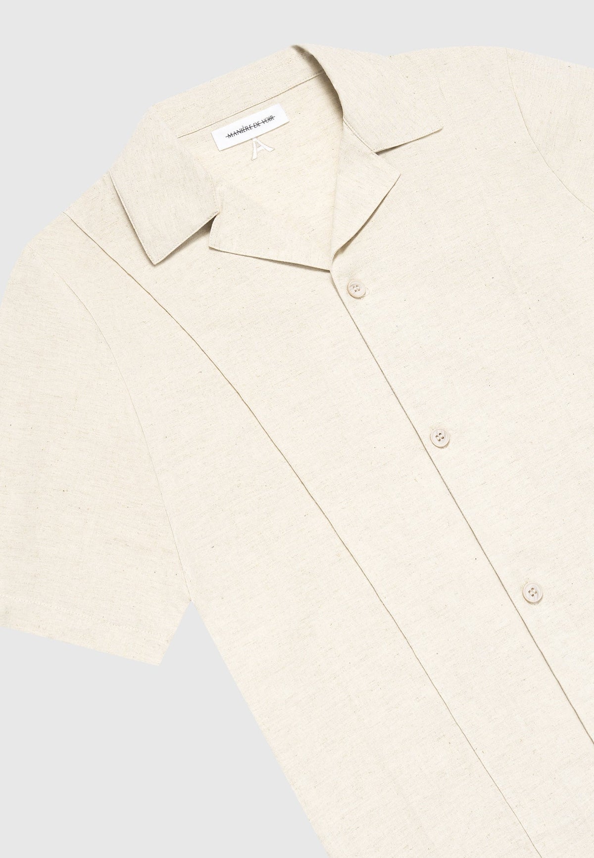 Linen Pintuck Revere Shirt - Natural