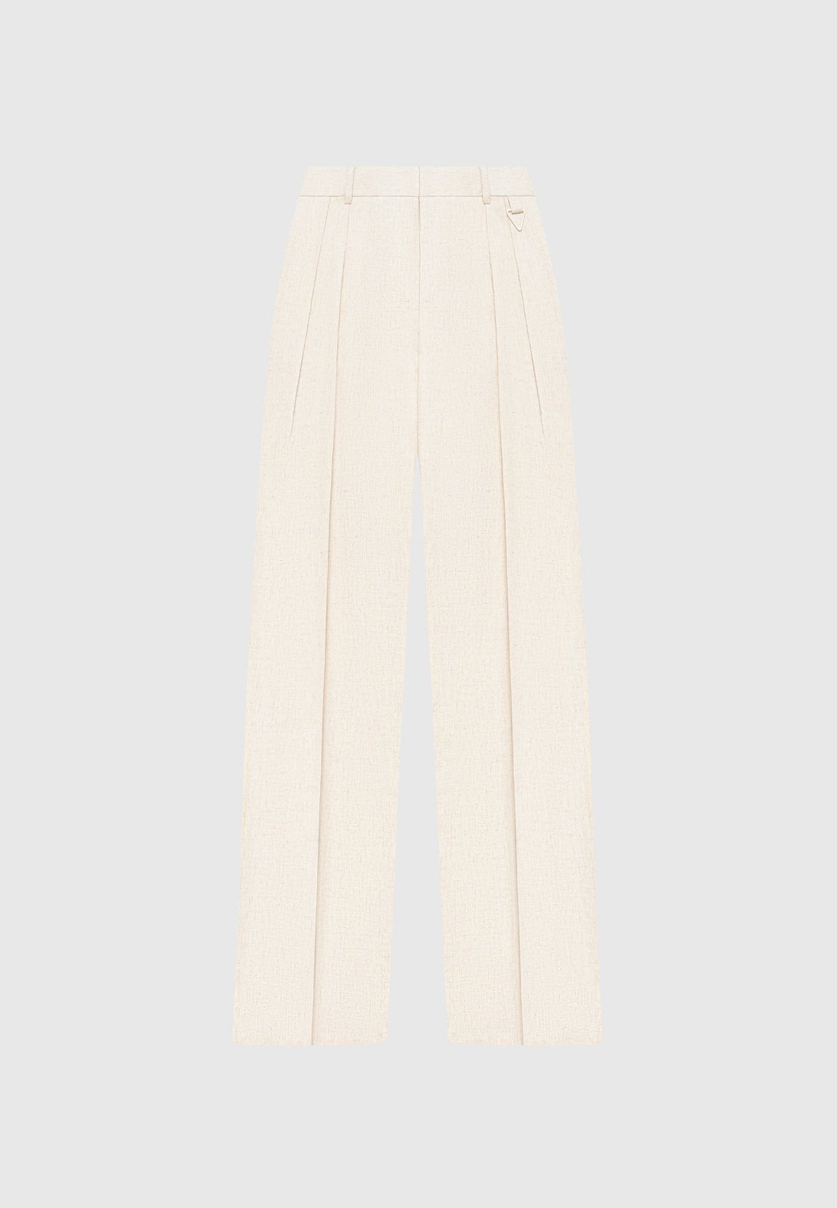 Linen Twin Pleat Trousers - Natural