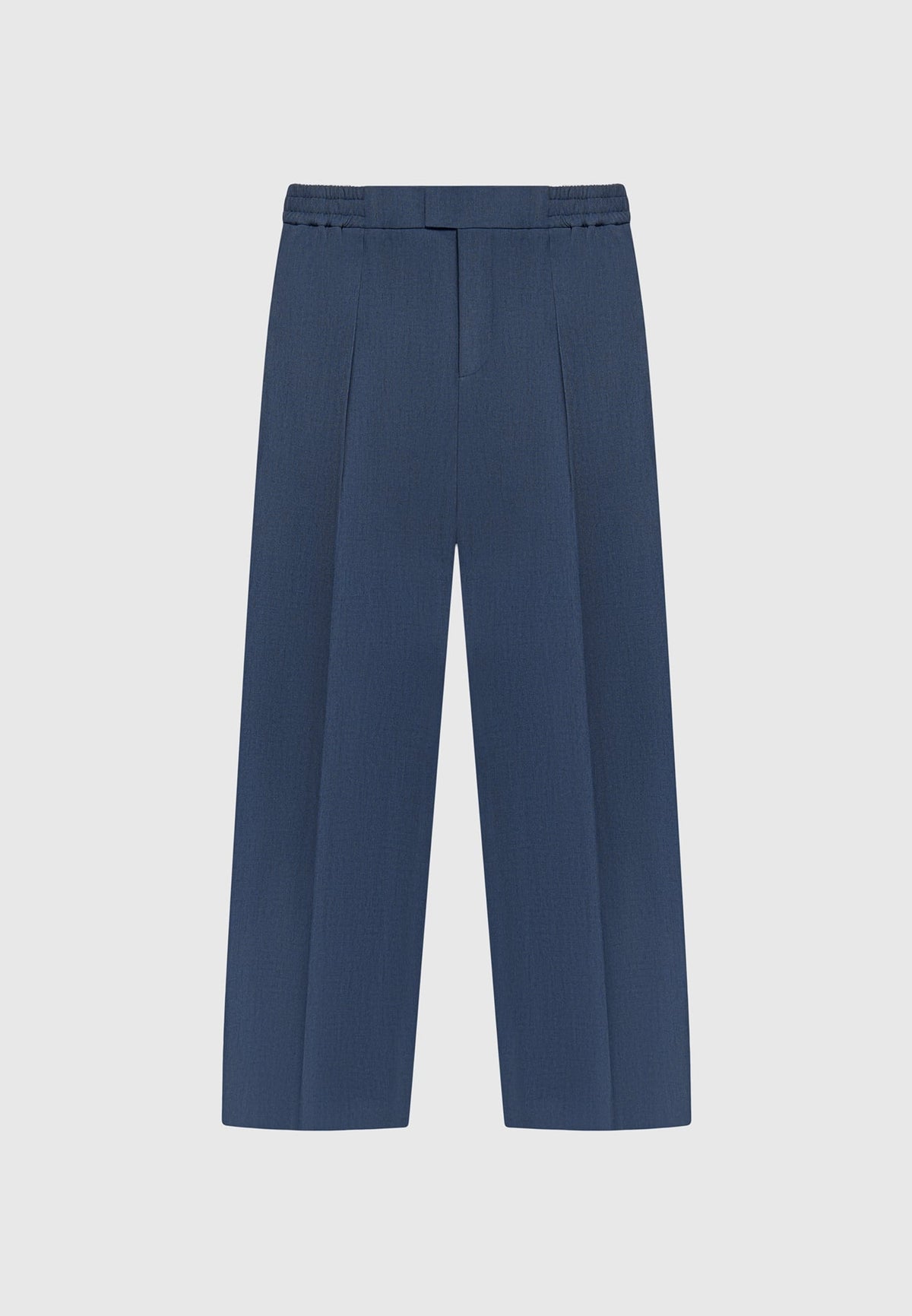 Relaxed Fit Hatched Pleated Tailored Trousers - Blue