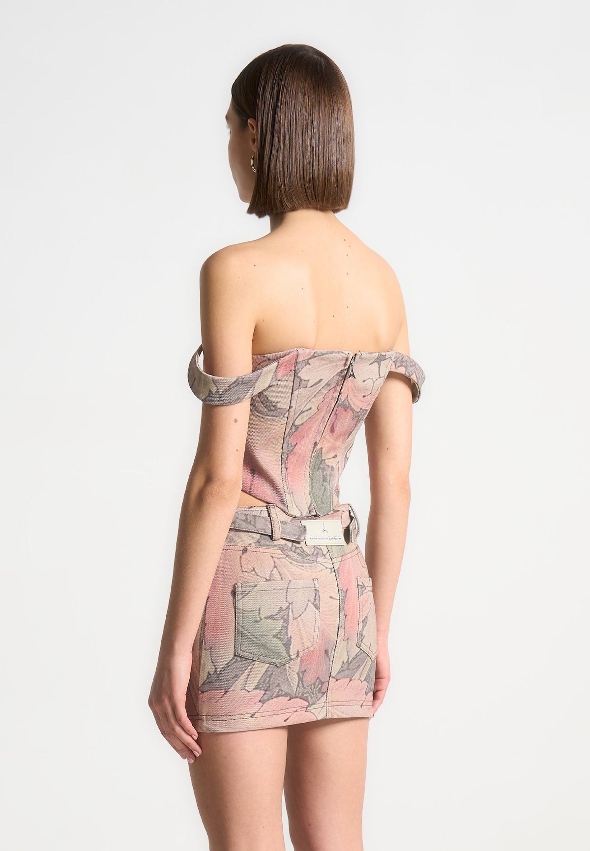Renaissance Camo Bardot Corset Top - Multi