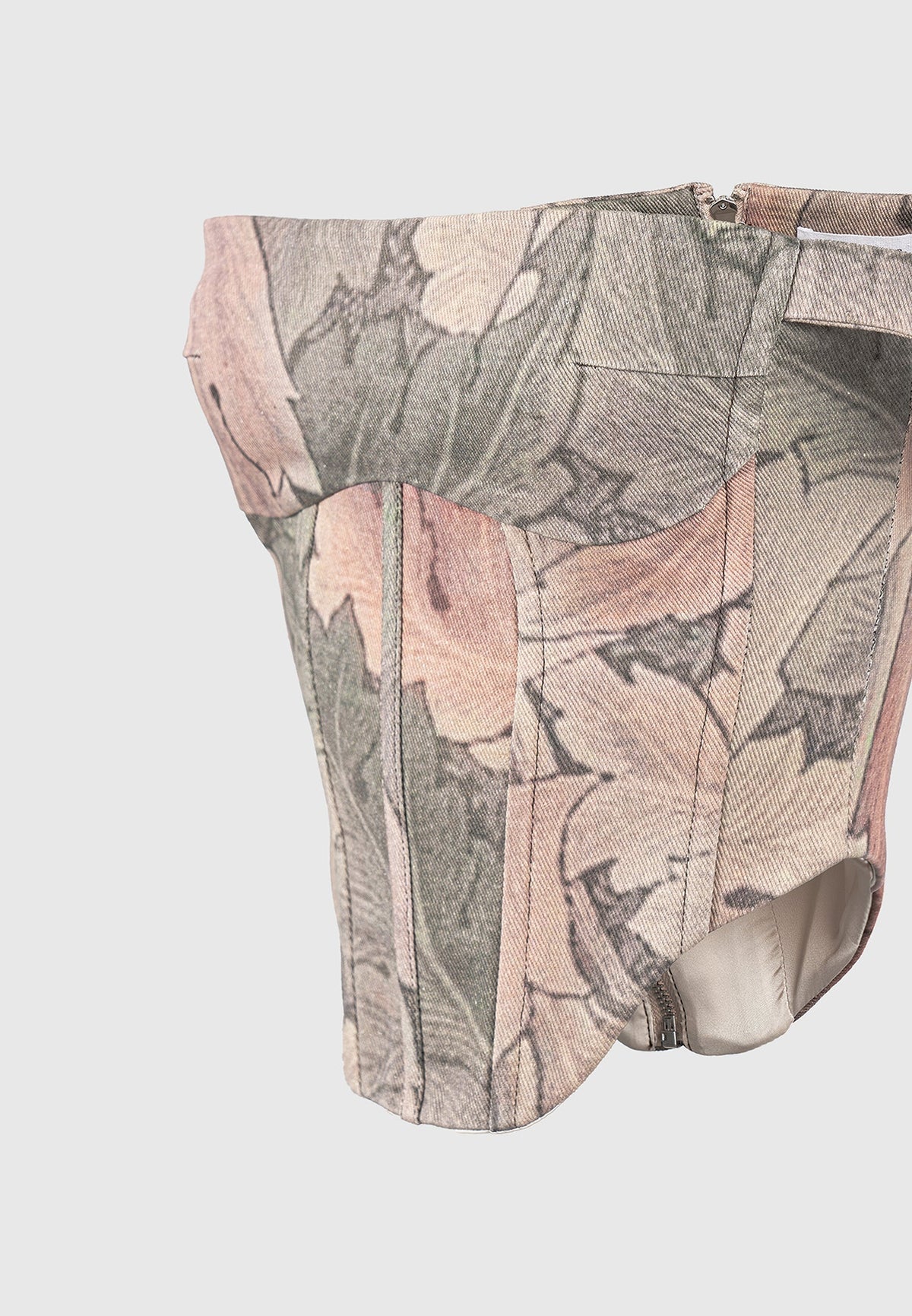 Renaissance Camo Bardot Corset Top - Multi