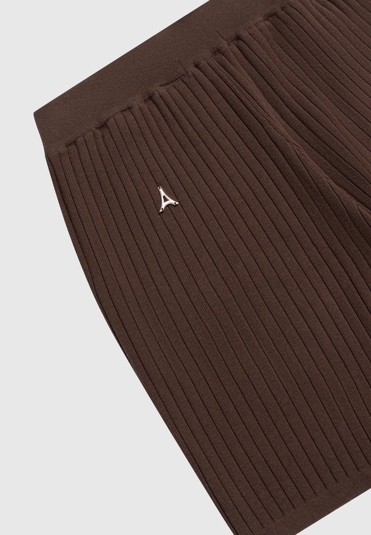 Ribbed Knit Shorts - Brown