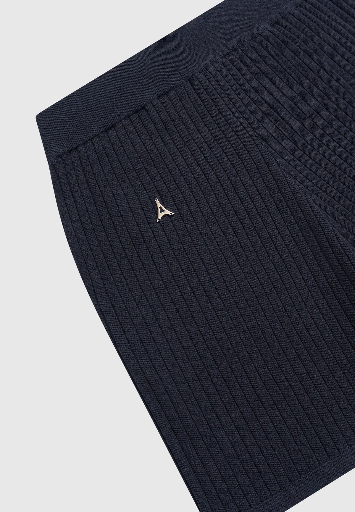 Ribbed Knit Shorts - Navy