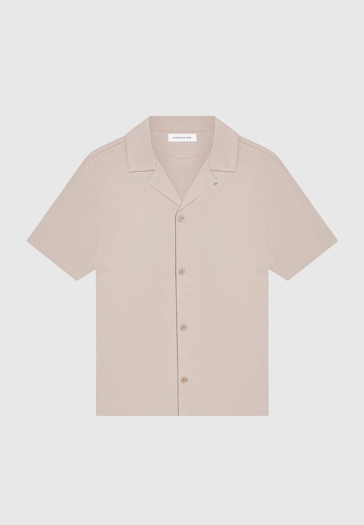 Seersucker Revere Shirt - Taupe