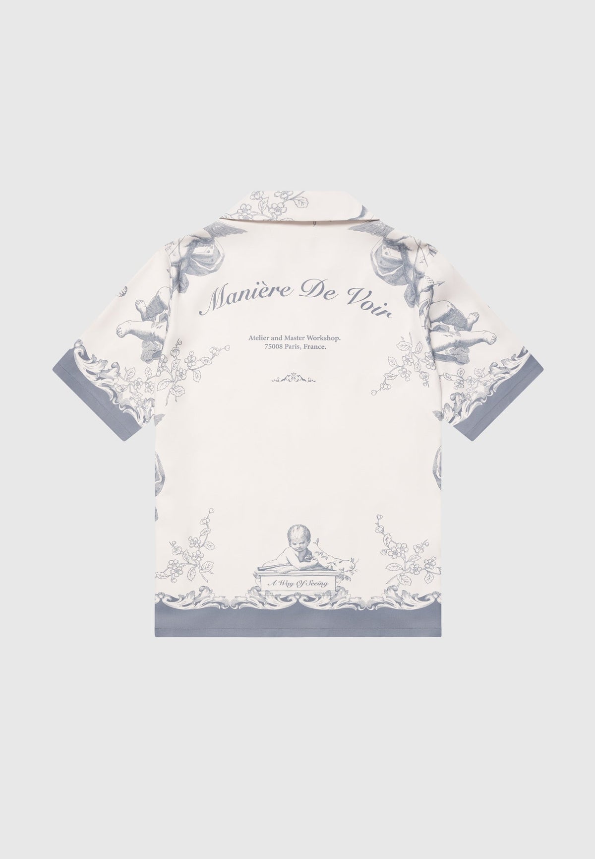 Signature Baroque Resort Shirt - Cream/Grey