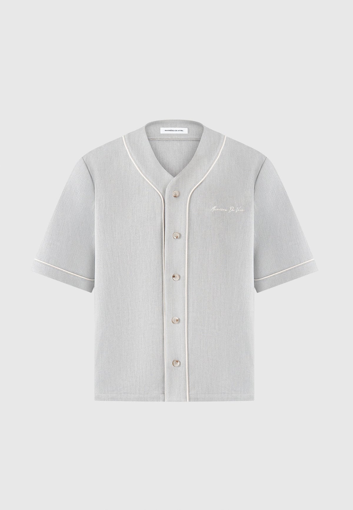 Signature Boxy Baseball Shirt - Grey