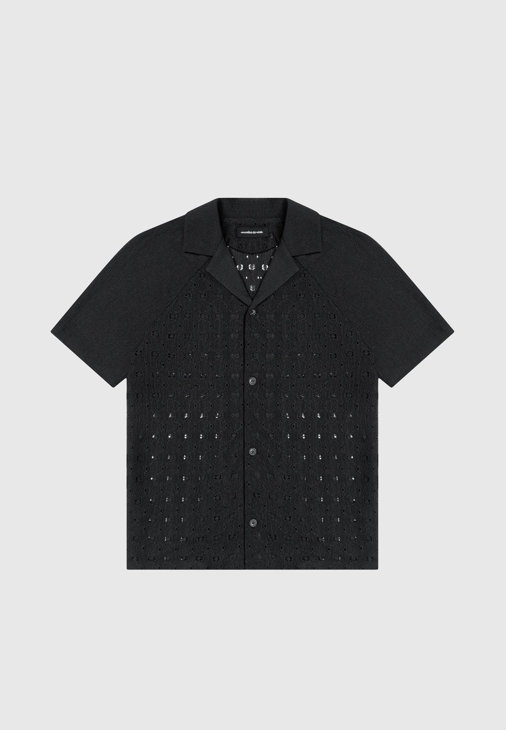 Textured Raglan Shirt - Black