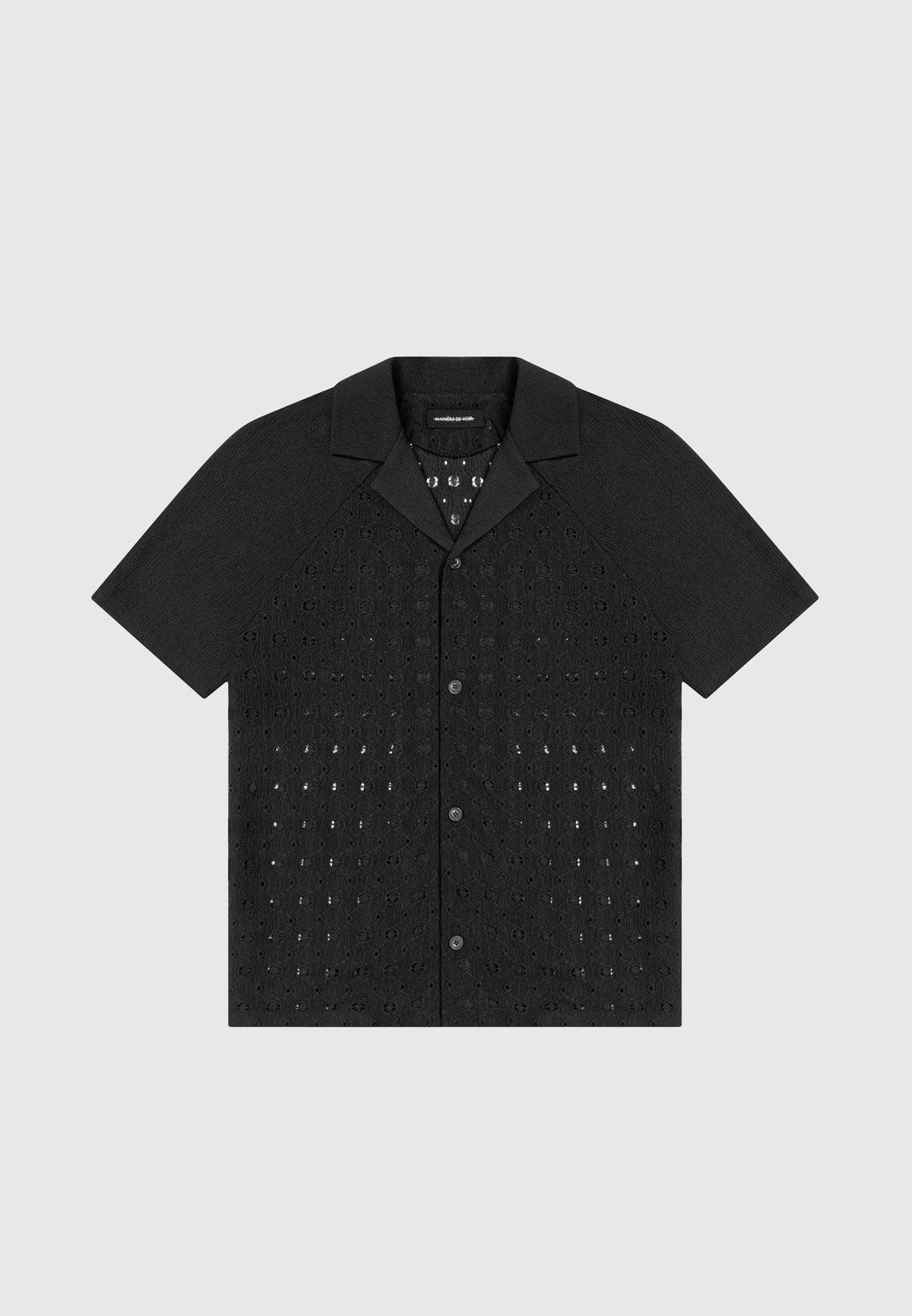 Textured Raglan Shirt - Black