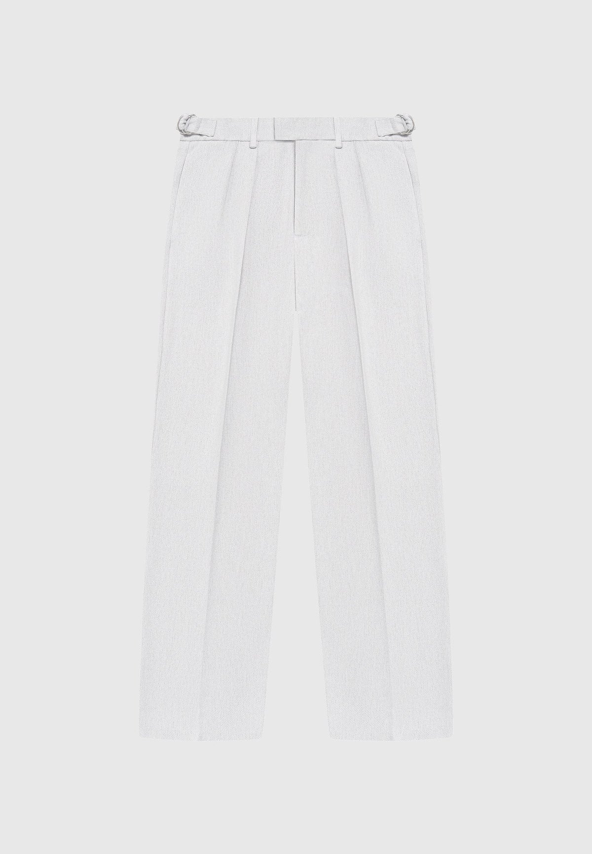Relaxed Fit Textured Pleated Tailored Trousers - Grey
