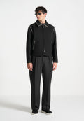 Whipstitch Twill Boxy Jacket - Black